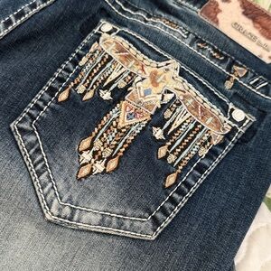 Grace in LA Stylish Blue Denim Jeans. Easy fit 29